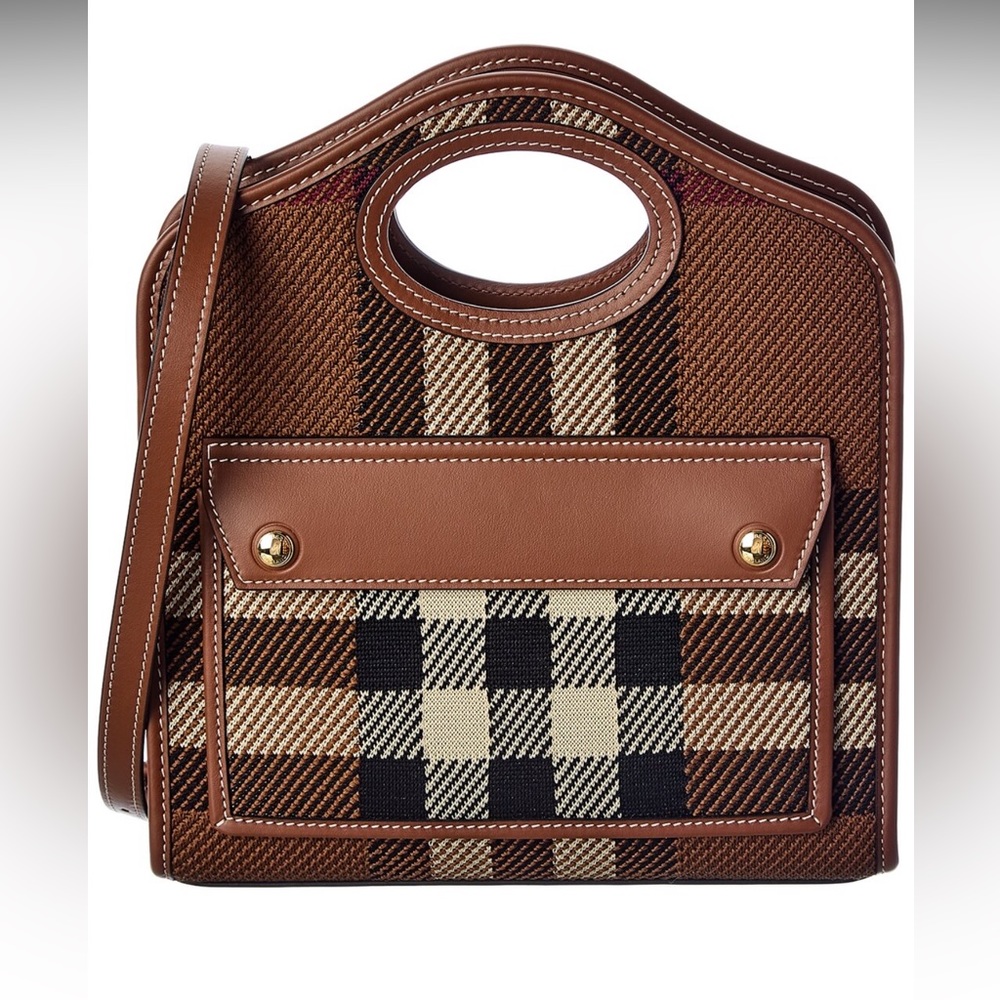 Burberry Mini Vintage Check & Leather Pocket Bag